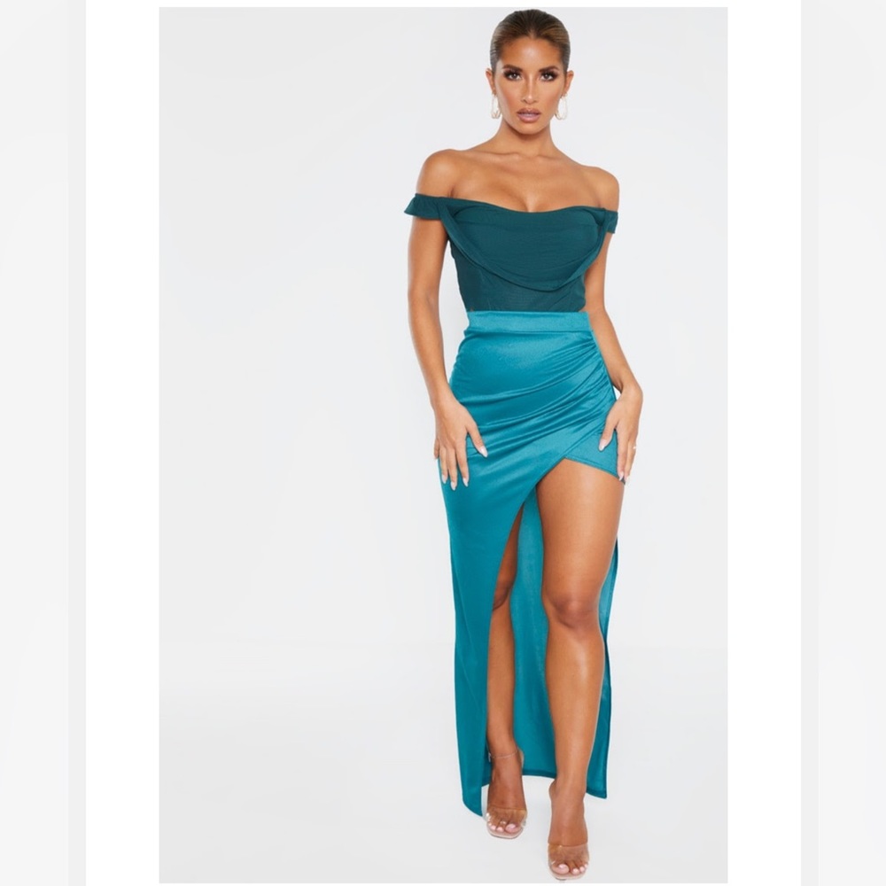 NWT PLT Green Maxi Skirt